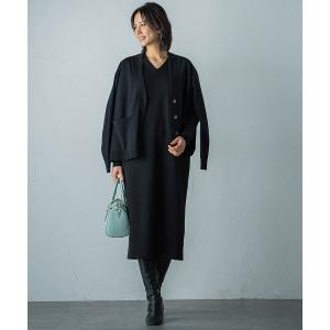 ワンピース 「WEB限定」Vネックニットワンピース「丈長めあり/手洗い可能」