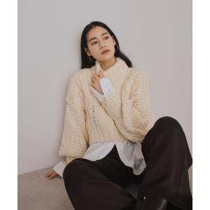 ニット セーター クロップド丈ハンドニットプルオーバー レディース｜ZOZOTOWN Yahoo!店