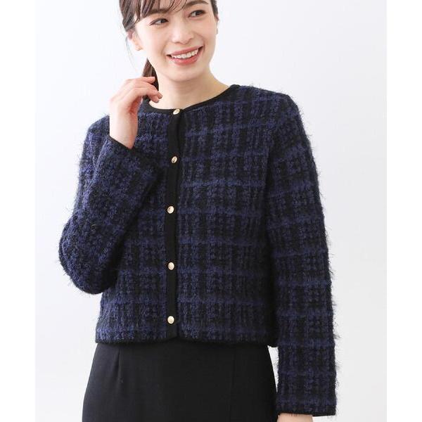 カーディガン 「お食事会やお出かけに」ふんわりジャカード編みカーディガン レディース