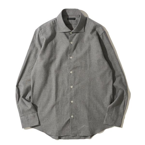 シャツ ホリゾンタルカラー リラックスシルエットメランジシャツ メンズ