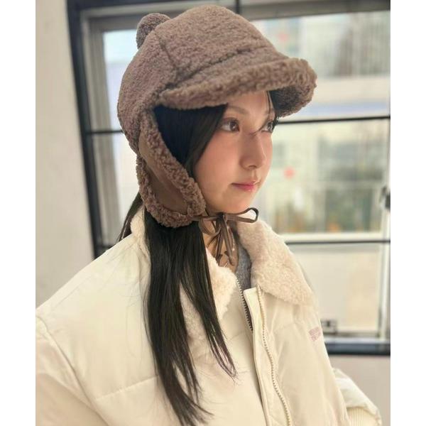帽子 ハット レディース ボアイヤーフラップキャップ レディース