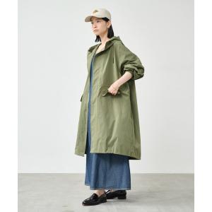 ミリタリージャケット モッズコート 「KHA:KI / カーキ」ライトリップフーデッドコート レディース