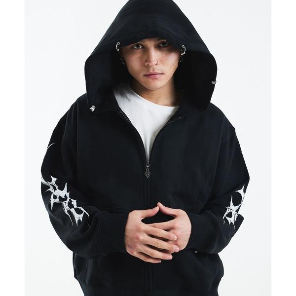 パーカー ジップフーディ｜Tribal Bones Pierced Zip Hoodie｜SUPPL...