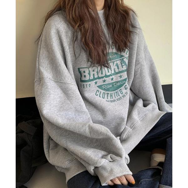 トレーナー スウェット カジュアルロゴプリントスウェット レディース