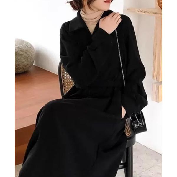 ワンピース ウエストリボンシャツワンピース