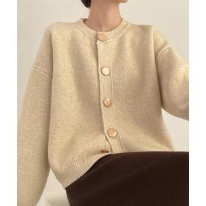 カーディガン やわらかな雰囲気で大人っぽさを演出♪ シンプルボタンニットカーディガン レディース