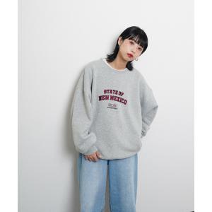 トレーナー スウェット 裏起毛アソートカラフルロゴ刺繍スウェット レディース