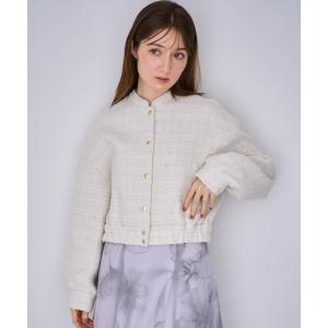 ブルゾン アウター ツイードショートブルゾン レディース