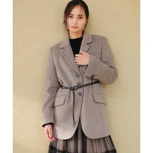 コート アウター ベルトセットウール混ジャコット レディース