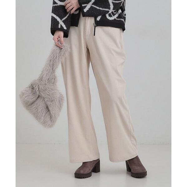 パンツ 「洗濯機可/S-LL」コーデュロイ ワイドストレートパンツ レディース