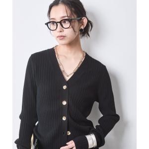 カーディガン 綿100％ワイドリブVネックニットカーディガン「大きいサイズ有」シックスタイル レディース