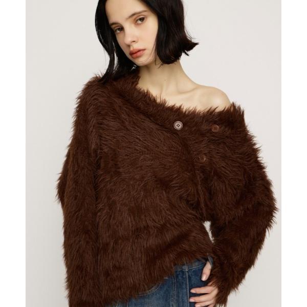 ニット セーター BIG SHAGGY BUTTON RIB TOPS ビッグ シャギー ボタン リ...