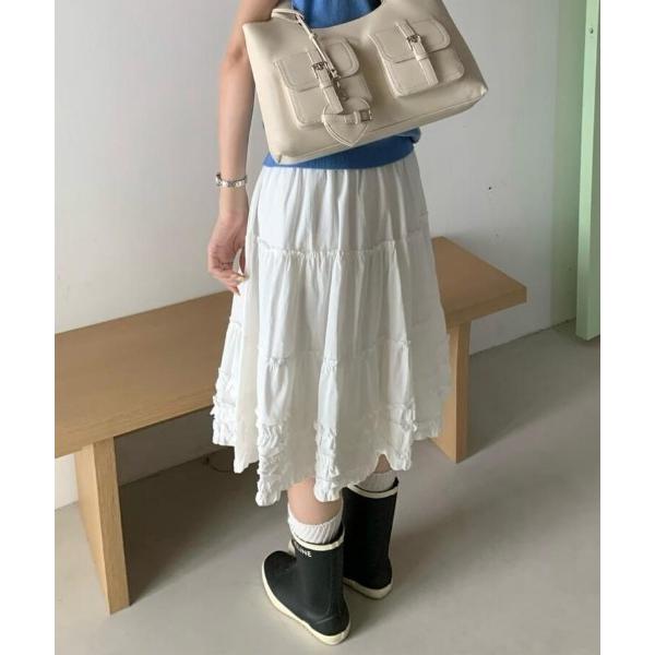 スカート ボリュームフリルティアードスカート