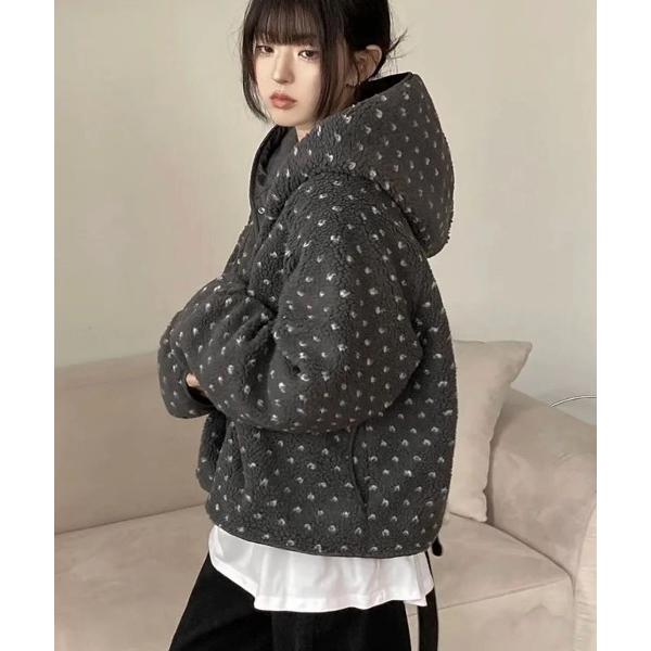 ブルゾン アウター リバーシブルフーディーボアブルゾン レディース