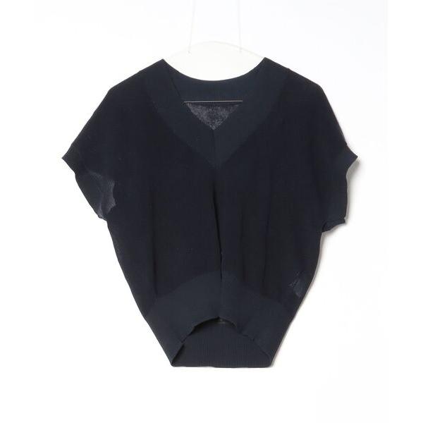 「N.O.R.C」 半袖ニット フリー ネイビー レディース