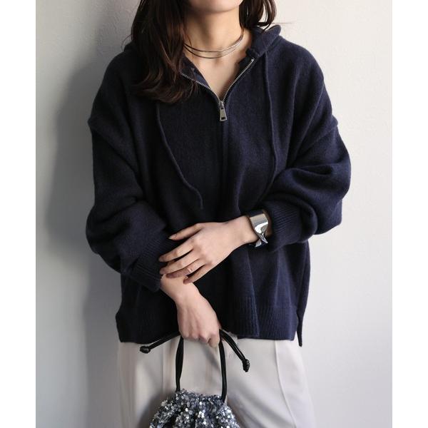 パーカー ニットZIPパーカー/フーディー レディース