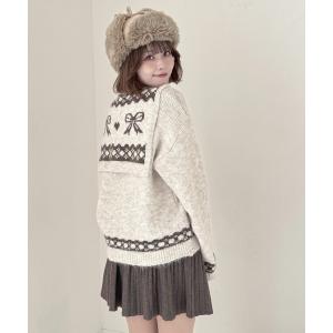 ニット セーター リボンショール付きニット レディース