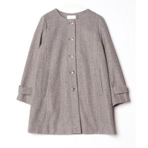 「GLOBAL WORK」 ノーカラーコート M グレー レディース