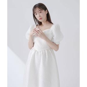 「qumerry.」 半袖ワンピース MEDIUM オフホワイト レディース