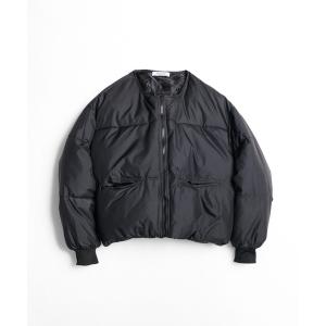 ダウンジャケット ダウン 11C13 「UNISEX対応」ノーカラーパテッドジャケット 中綿 軽量 ショート アウター メンズ レディース