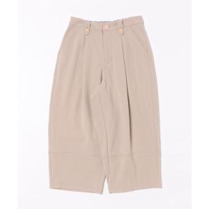 パンツ ポリエステルレーヨン起毛ストレッチオーバルパンツ レディース