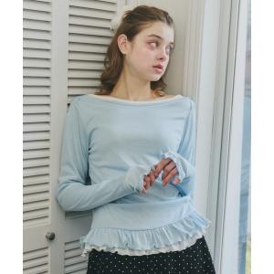 tシャツ 「 ZOZO限定 」frill sheer long sleeve tops / 裾フリルシアートップス レディース