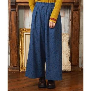 パンツ Calle de Bordadores フラワープリントワイドパンツ レディース