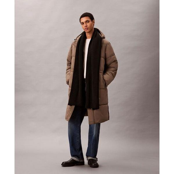 ストール マフラー マフラー - CKメタルロゴウールリブニットスカーフ メンズ レディース