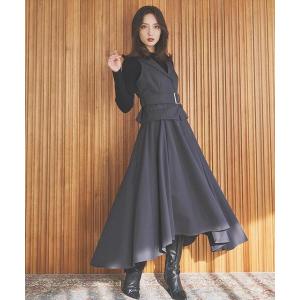 セットアップ ジレアシメワンピースセットアップ レディース