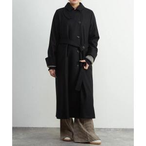 コート アウター 「定番」圧縮メルトンスタンドカラーコート レディース