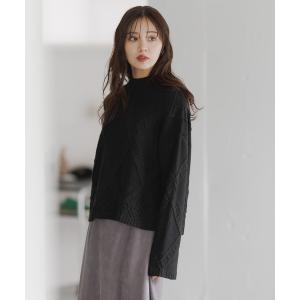 ニット セーター アーガイルガラハイネックニット617714 レディース