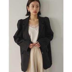 ジャケット テーラードジャケット タックショルダーバックスリットジャケット レディース