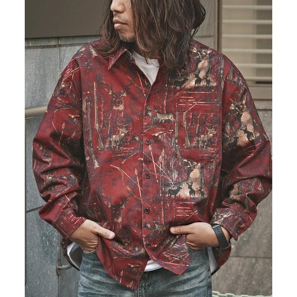 シャツ ハンティングパターン L/S ツイル生地 レギュラーカラーシャツ メンズ レディース