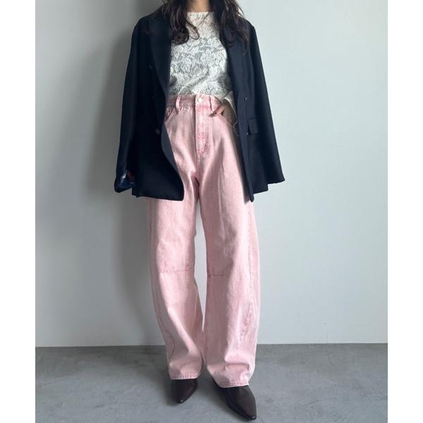 ジーンズ デニム デニムパンツ カラーデニムバレルレッグパンツ レディース