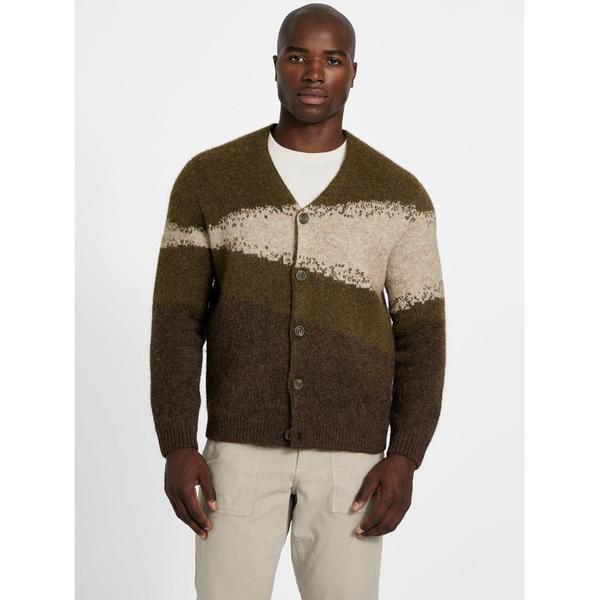 カーディガン Long Sleeves V-neck Jacquard Kane Cardigan ...