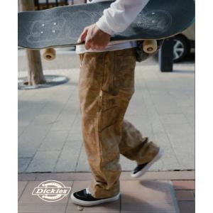 DICKIES◇ダブルニー/ペンキ飛び/ペインターパンツ/32/コットン/BRW