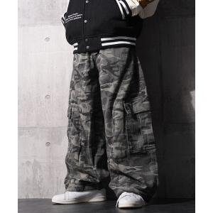カーゴパンツ 迷彩 カモフラージュ バレルレッグ カーゴパンツ / Camouflage Barrel Leg Cargo Pants メンズ レディ