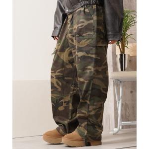 カーゴパンツ バイオウォッシュ 迷彩ワイドカーゴパンツ / Bio-Wash Camo Wide Cargo Pants メンズ レディース