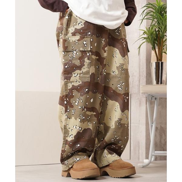 カーゴパンツ バイオウォッシュ 迷彩ワイドカーゴパンツ / Bio-Wash Camo Wide C...