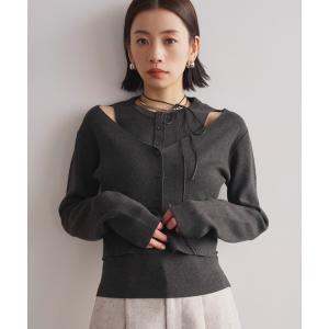 ニット セーター アンサンブルライクレイヤードニットトップス レディース