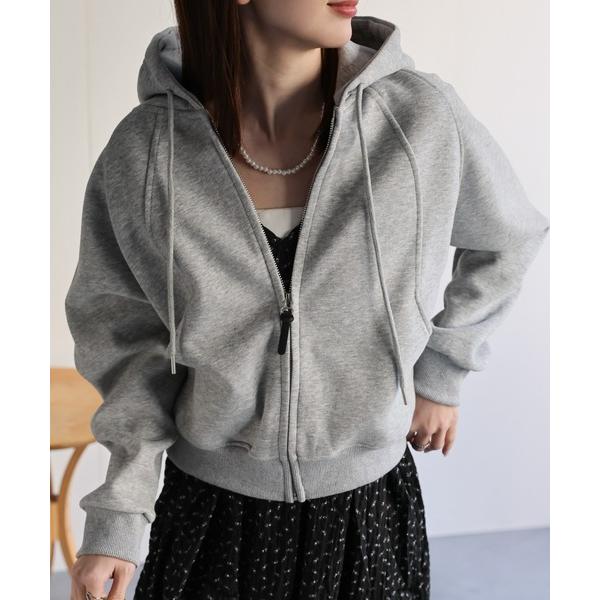 パーカー 切り替えジップアップパーカー レディース