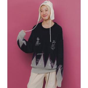 tシャツ 353128：落書き調Parityキャラジャガードニットプルオーバー レディース メンズ