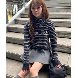 カーディガン シャギーロゴ釦カーディガン レディース