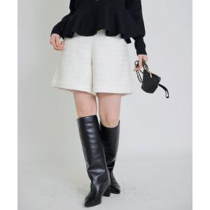 パンツ ツイードキュロットパンツ レディース