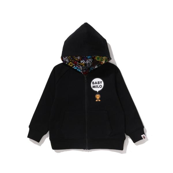 パーカー BABY MILO PATTERN REVERSIBLE ZIP HOODIE キッズ 子...