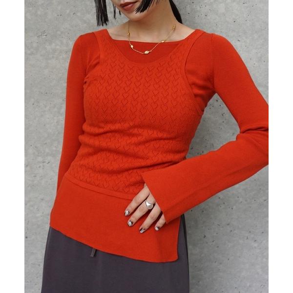 tシャツ HEART TANK KNIT SET TOP レディース