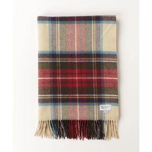 「Johnstons of Elgin」 チェック柄ストール - レッド レディース