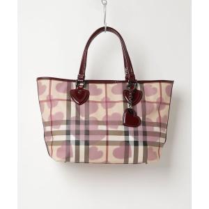 「BURBERRY」 トートバッグ - レッド レディース