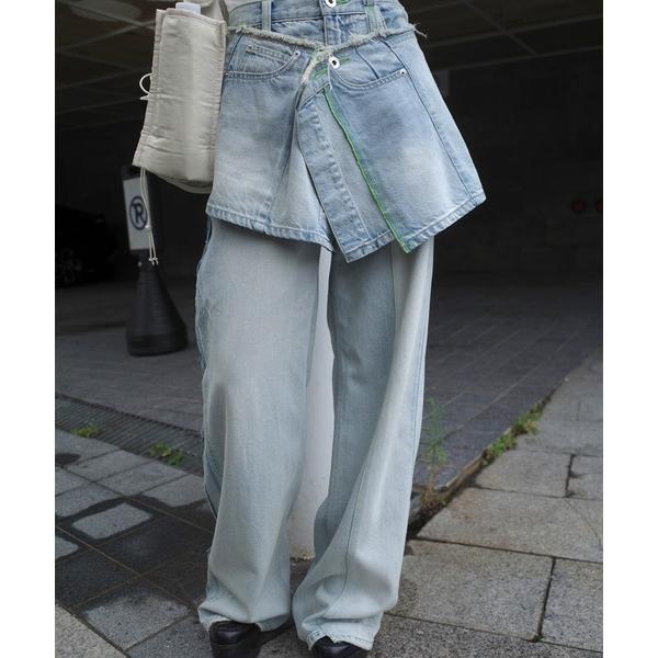 ジーンズ デニム デニムパンツ NEON STITCH REMAKE DENIM レディース