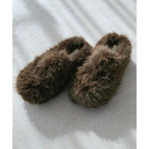 サンダル フェイクファーサボサンダル レディース